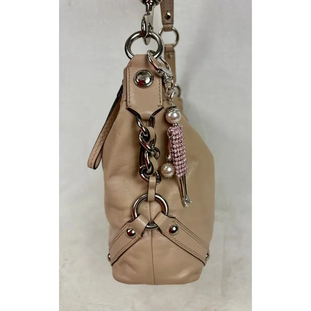 Coach Y2K Carly Curb Chain Hobo in Blush/Champagne Premium Leather